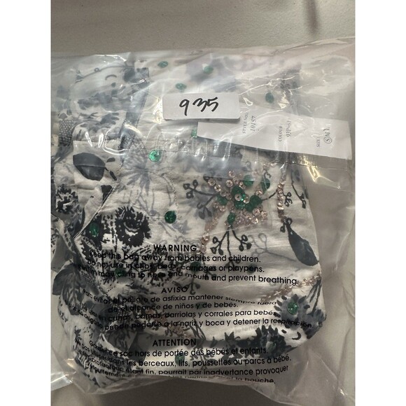 Chaudry KC Babydoll Mini Dress Size Small Sequin Pleated Bubble Hem Cottage Boho - Picture 15 of 15